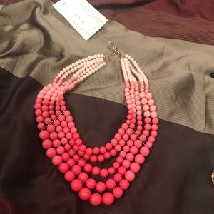 Pink 5 strand statement necklace